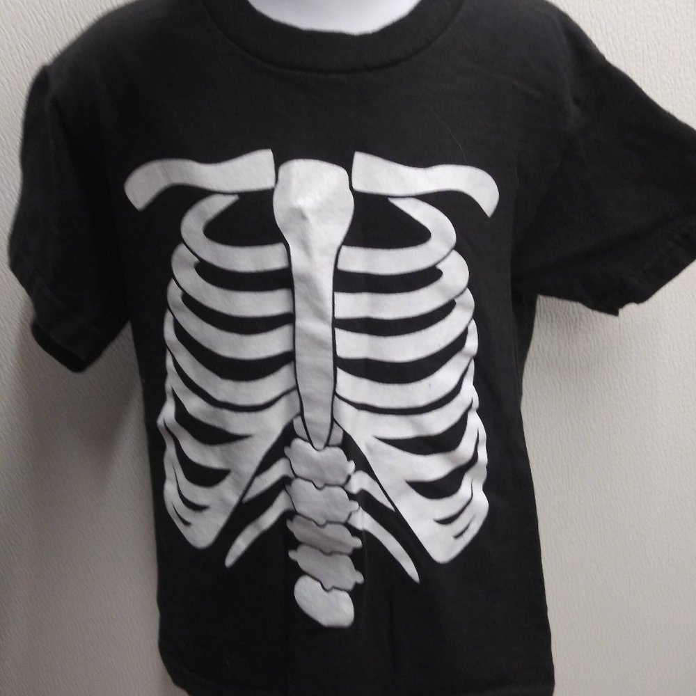 Kids Novelty T Shirt Skeleton 4T Black Bones SS